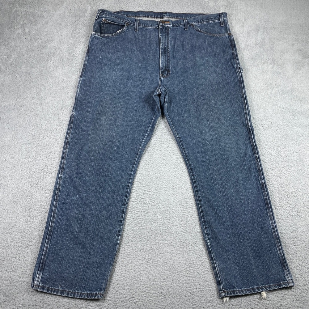 Dickies Carpenter Jeans Mens 44x32 Blue Denim Work Pants Utility
